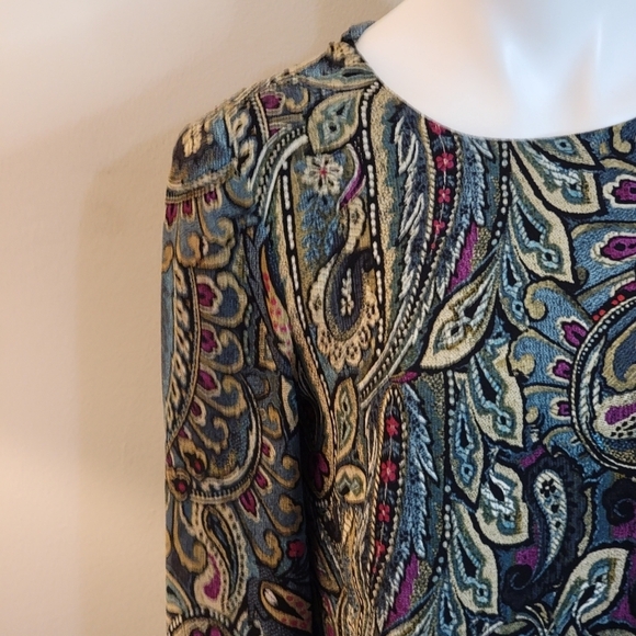 J Jill Paisley print blouse with tiered layers Size Petite XS - Picture 3 of 11